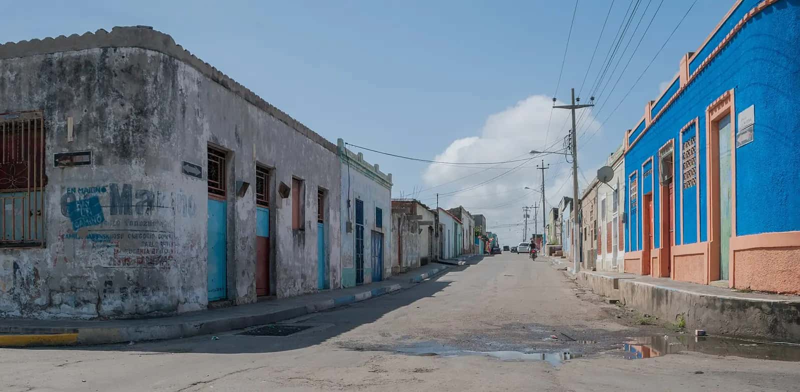 Street of old colonial houses in Porlamar, Margarita Island